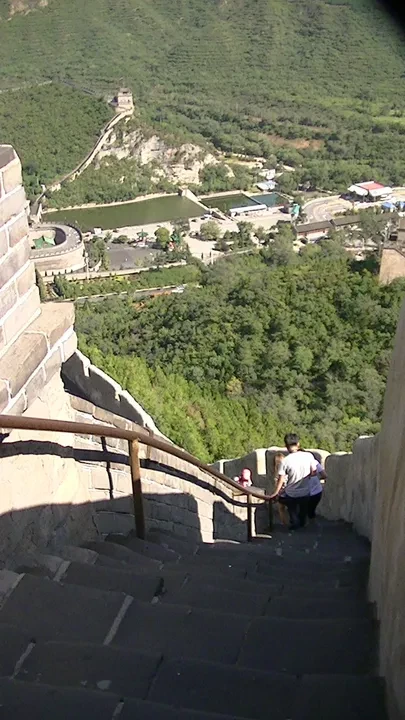 Steep steps descending the Great Wall