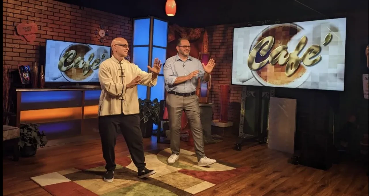 Tony Garcia demonstrating Tai Chi on the Café TV show