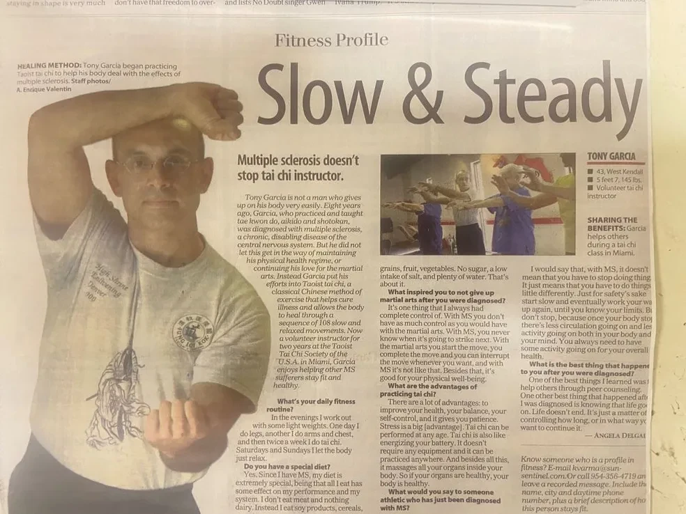 Sun Sentinel Fitness Profile — Slow & Steady featuring Tony Garcia and Tai Chi for MS